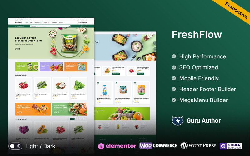 Freshflow - 有机食品和杂货多用途响应式 WooCommerce 商店