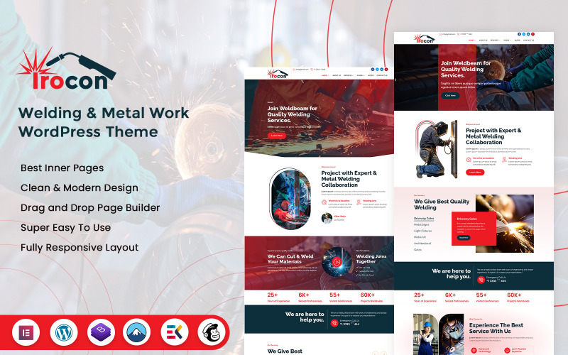 Irocon - тема WordPress для сварки и металлообработки