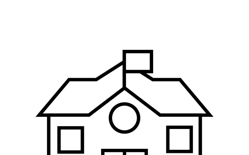 Modernes Schulgebäude-Vektorsymbol für Bildungswebsites und Apps