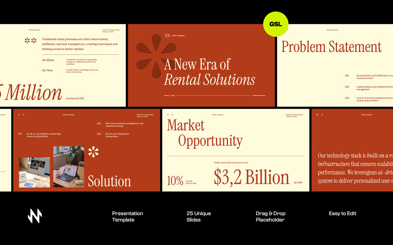 Plataforma de aluguel Rends Pitch Deck GoogleSlide