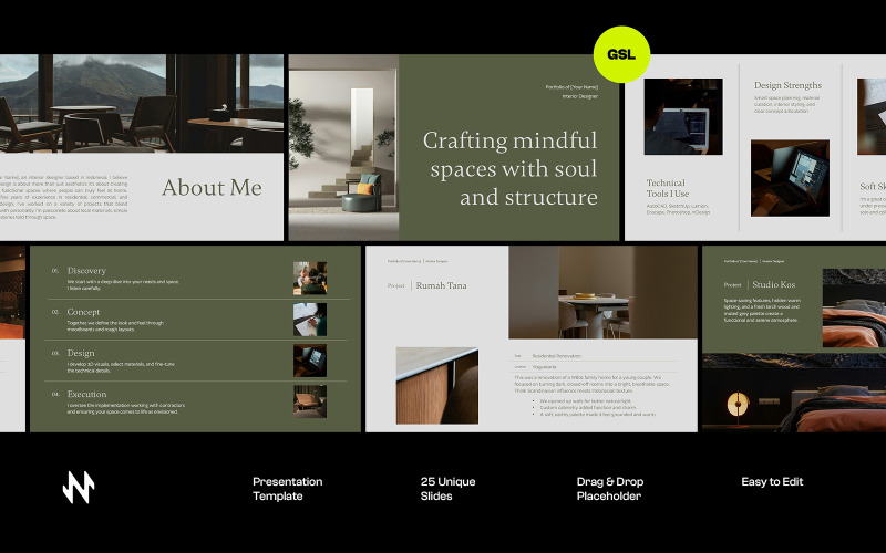 Portfolio projektanta wnętrz GoogleSlide
