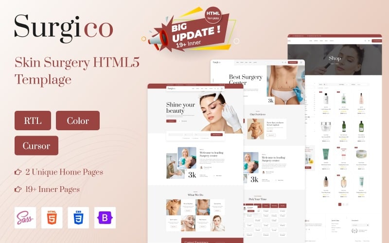 Surgico - HTML-шаблон для пластической хирургии и ухода за кожей