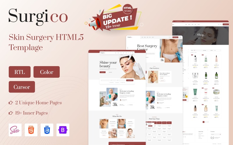 Surgico – HTML-Vorlage für plastische Chirurgie und Hautpflege
