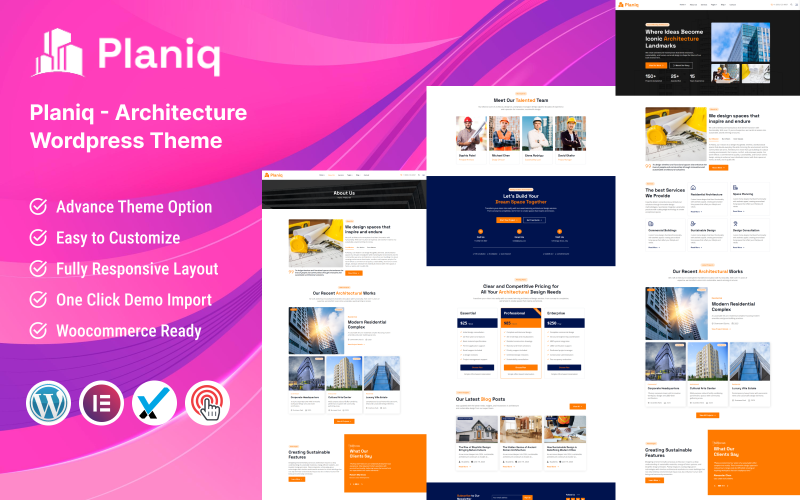 Planiq - WordPress-tema för arkitektur