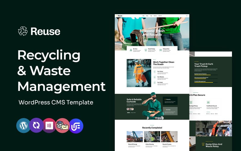Reuse - Recycling and Waste Management Multipurpose WordPress Elementor Theme