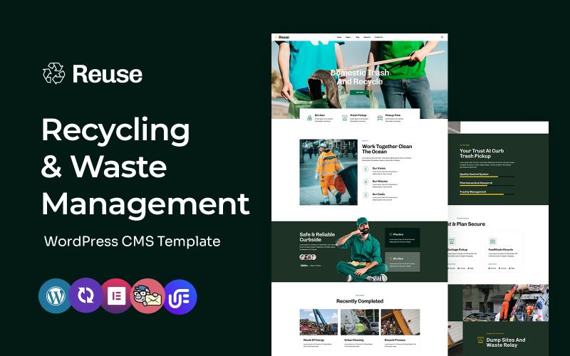 Yeniden Kullanım - Geri Dönüşüm ve Atık Yönetimi Çok Amaçlı WordPress Elementor Teması