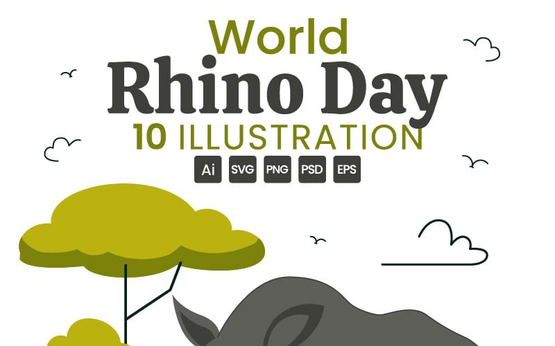 10 Światowy Dzień Nosorożca Ilustracja