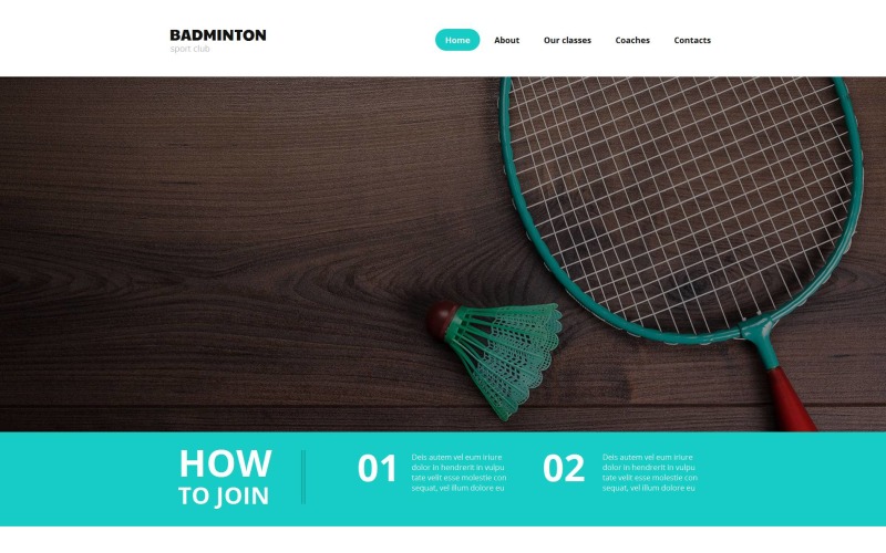 шаблон html badminton moto cms