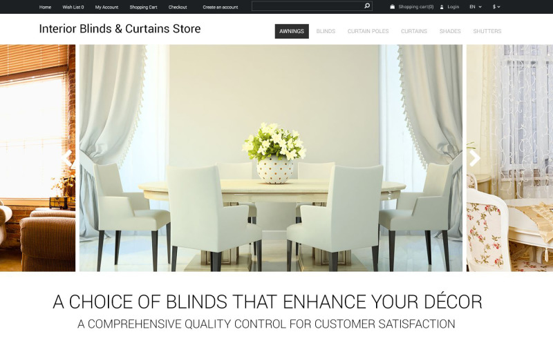 шаблон дизайна интерьера opencart