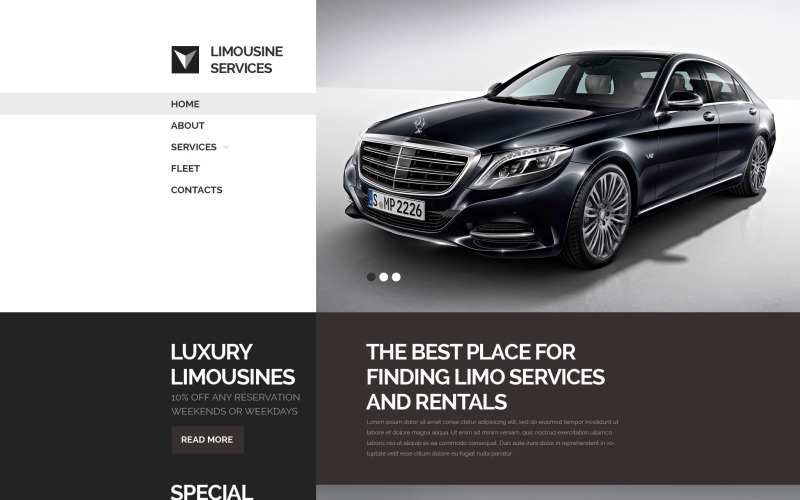 Limousintransport webbplats mall