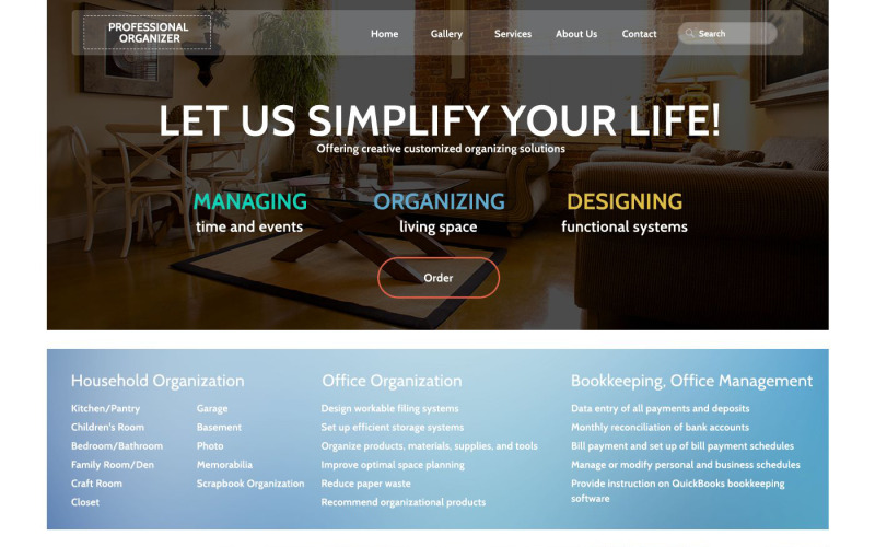 Modelo de site responsivo do Office