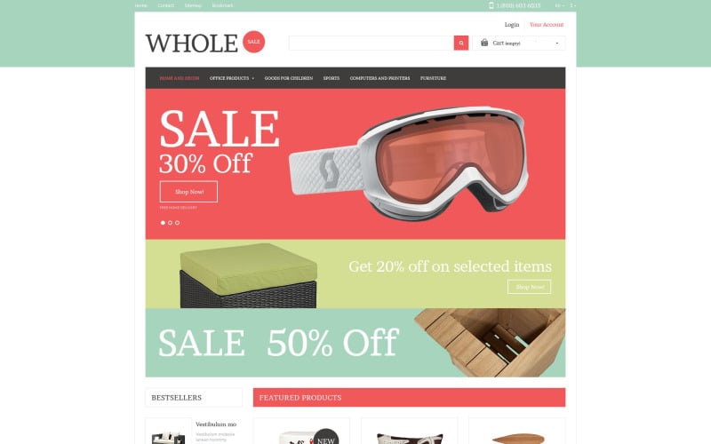 Partihandel online PrestaShop-tema