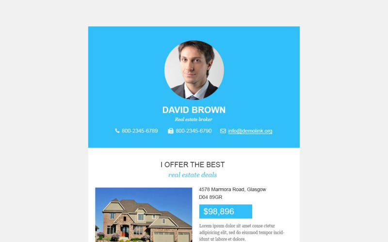 отзывчивый шаблон информационного бюллетеня агентства недвижимости