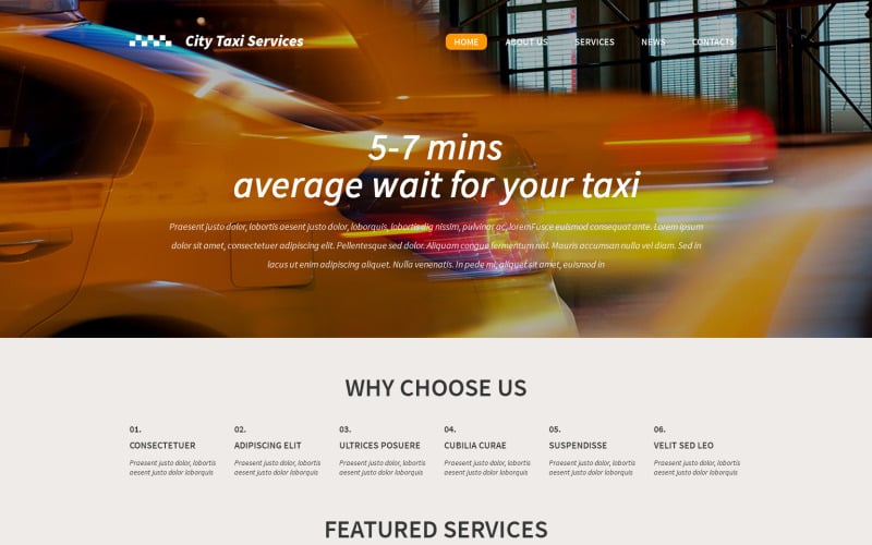 Responsive WordPress Taxi Template WordPress Theme