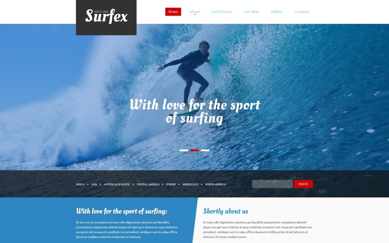 Шаблон Joomla для блога о серфинге