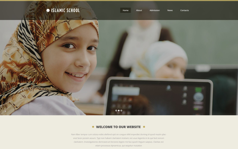 Šablona webových stránek islámské školy