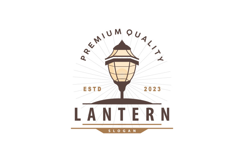 Conception de logo de lanterne de lampadaire simple V1