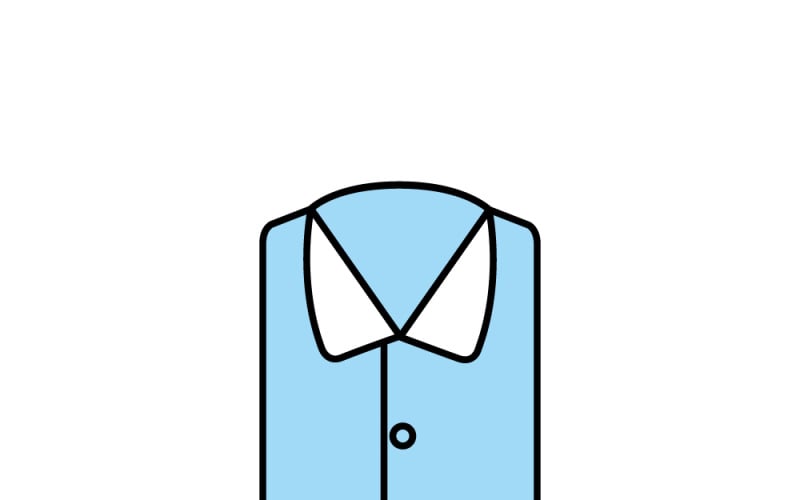 Modèle EPS de conception de chemise bleue élégante à bordure noire épaisse