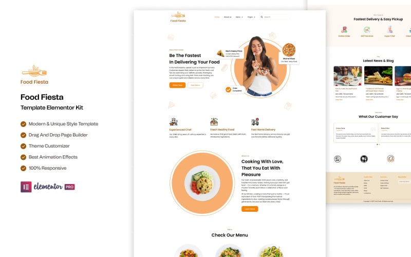 Food Fiesta – Elementor Website Kit for Restaurants & Cafes
