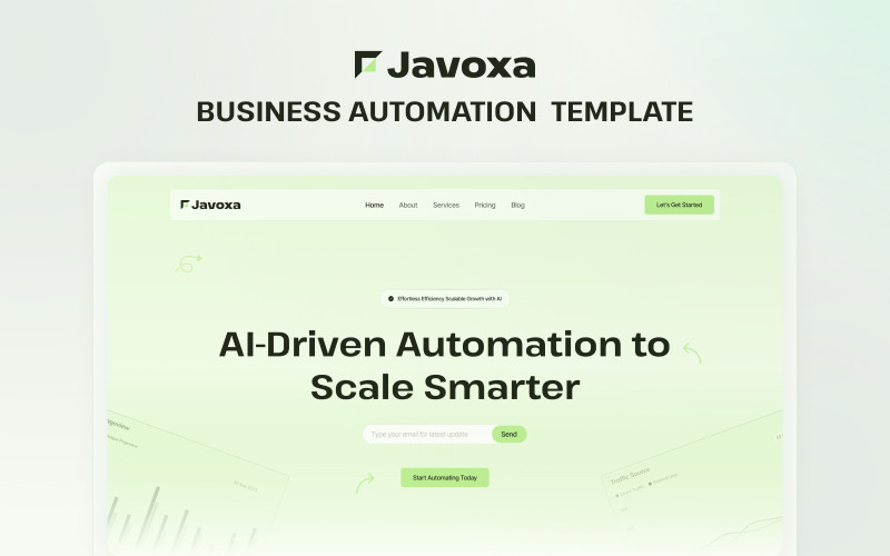 Javoxa - šablona webových stránek pro automatizaci podnikání v Elementoru