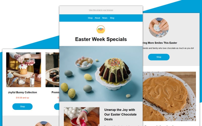 Offres spéciales de la semaine de Pâques – Modèle d'e-mail Mailchimp 014
