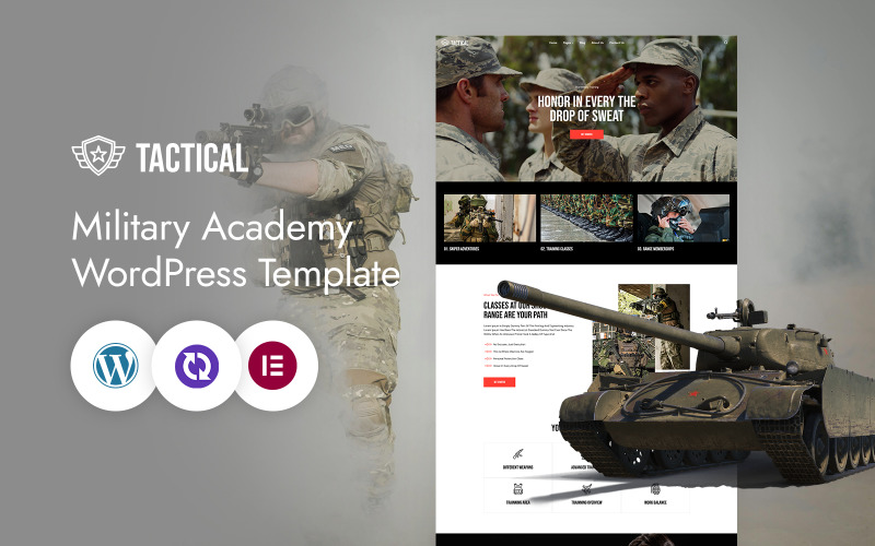 Tactical – Armeetraining und Militärdienst CMS Elementor Vorlage