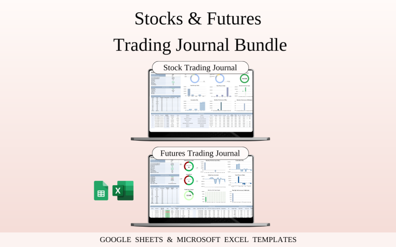 Balíček pro obchodování s akciemi a futures | Šablony tabulek pro Google Tabulky a Excel