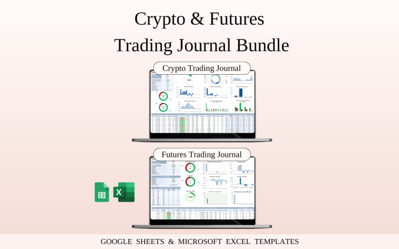 Krypto- och terminshandelspaket | Kalkylbladsmallar för Google Sheets och Excel