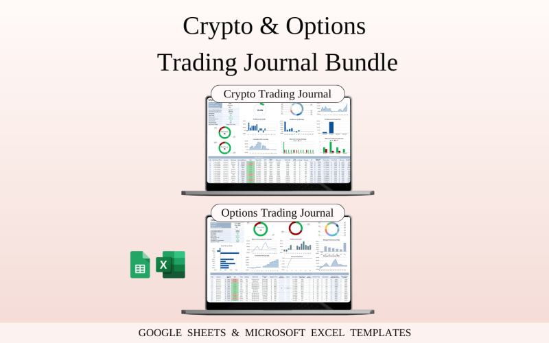 Pacchetto di trading di criptovalute e opzioni | Modelli di fogli di calcolo per Google Sheets ed Excel