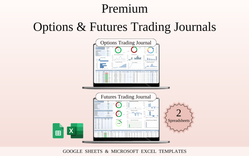Paquete premium de negociación de opciones y futuros | Plantillas de hoja de cálculo para Google Sheets y Excel