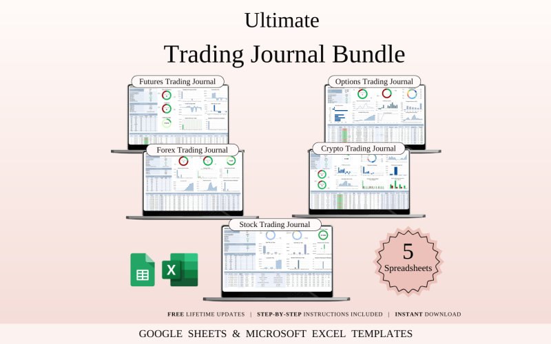 Ultimate Trading Journal Bundle Templates for Google Sheets and Excel