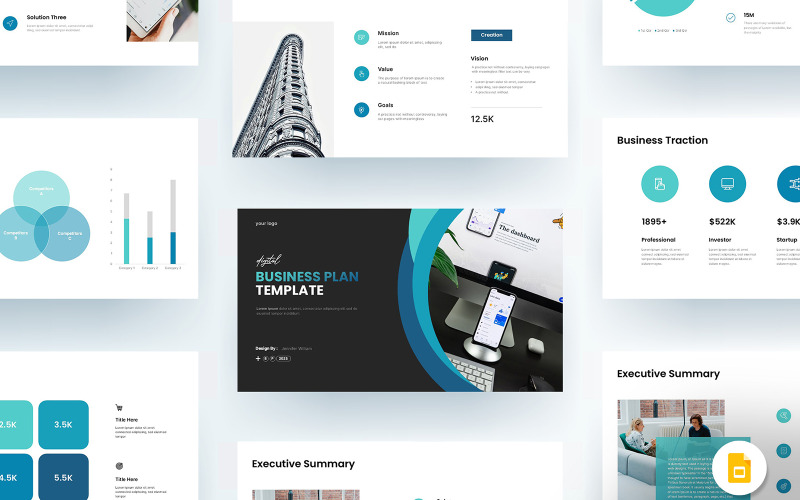 Affärsplan Malticolor Google Slides-presentationsmall