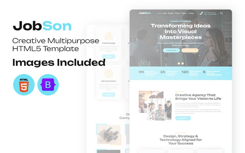 JobSon - Modelo HTML5 para Agência Criativa e Soluções de TI