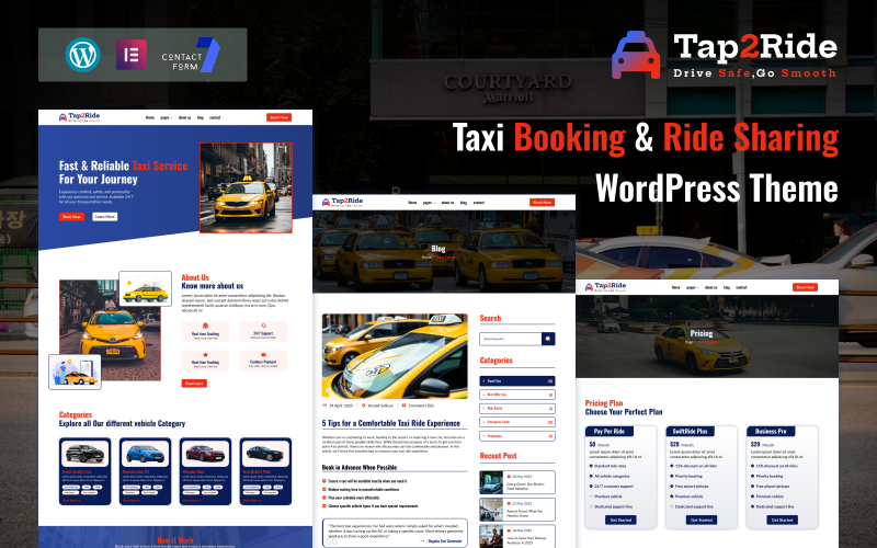 Tap2Ride – Tema WordPress per prenotazione taxi e condivisione corse
