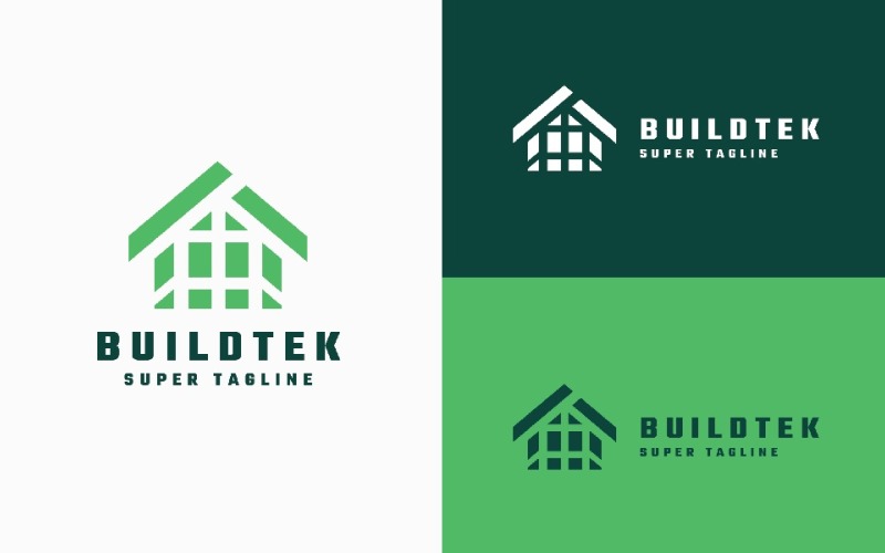 Buildtek - Logo per la costruzione e la casa moderne e sostenibili