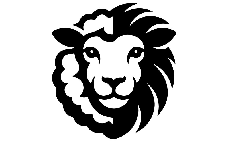 Ein minimalistisches Logo-Design eines Schafes