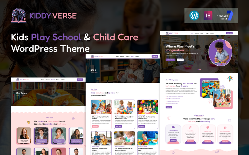 KiddyVerse – тема WordPress для детской игровой школы и ухода за детьми