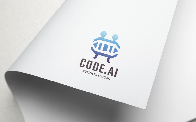 Логотип робота з кодом даних Code.ai
