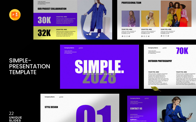 Plantilla de PowerPoint de estudio de fotografía simple