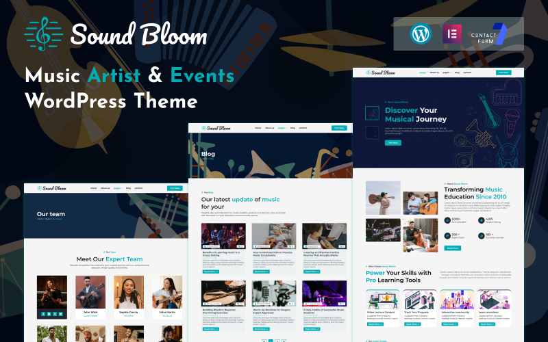 Sound Bloom – Zenei előadók és események WordPress sablon