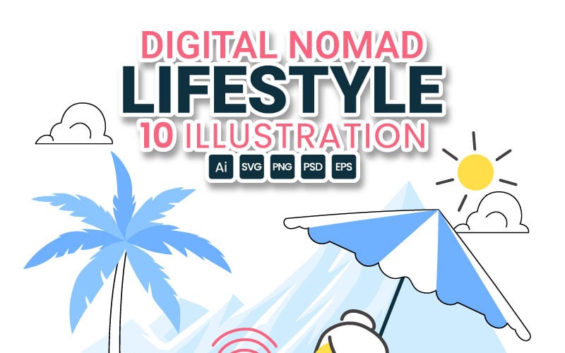 10 illustrations de style de vie nomade numérique