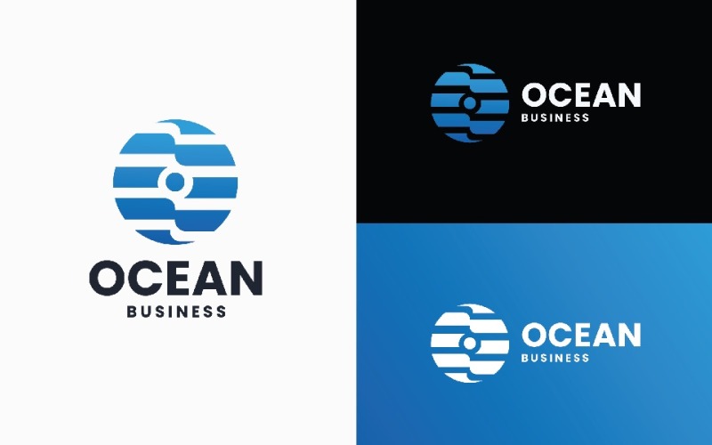 Oceánské písmeno O - abstraktní globální připojení a logo dat