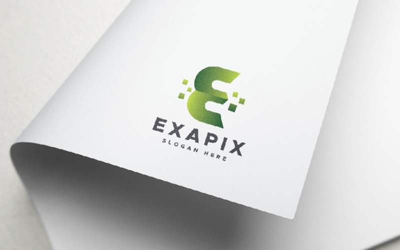 Шаблон логотипа Exapix Digital E