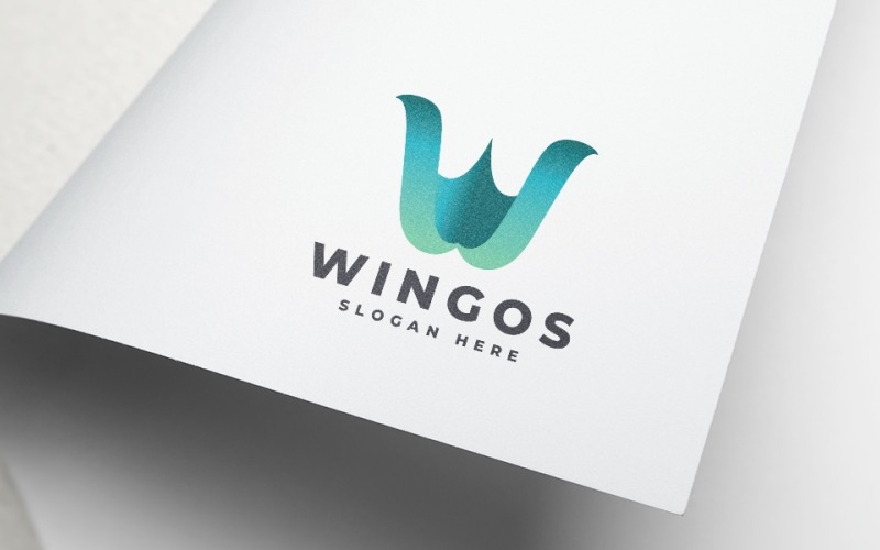 Шаблон логотипа Wingos Letter W