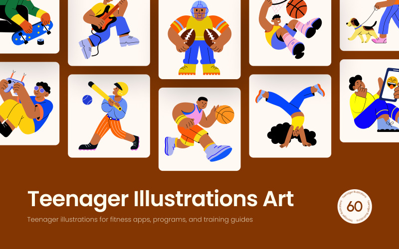 Teenager-Illustrationskunstset