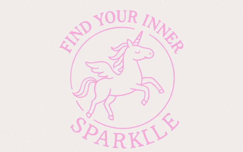 Find Your Inner Sparkle PNG, Unicorn Shirt Digital Download, Positive Quote PNG, Pastel Pink