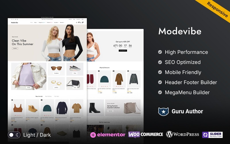 Modevibe - Moda ve Giyim Mağazası Çok Amaçlı Duyarlı WooCommerce Teması