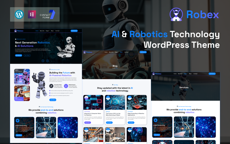 Robex – Yapay Zeka ve Robotik Teknolojisi WordPress Teması