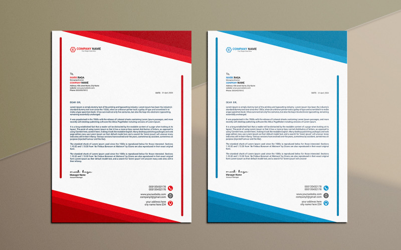 Creatief briefhoofd sjabloonontwerp - Professioneel briefhoofdontwerp - Eenvoudig briefhoofd