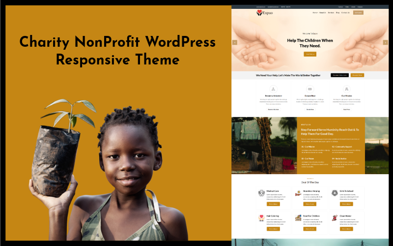 Expoa - тема WordPress для благодійної некомерційної організації